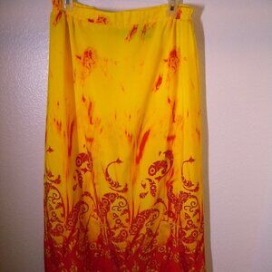Mlle Gabrielle Printed Skirt Yellow & Red Size: L